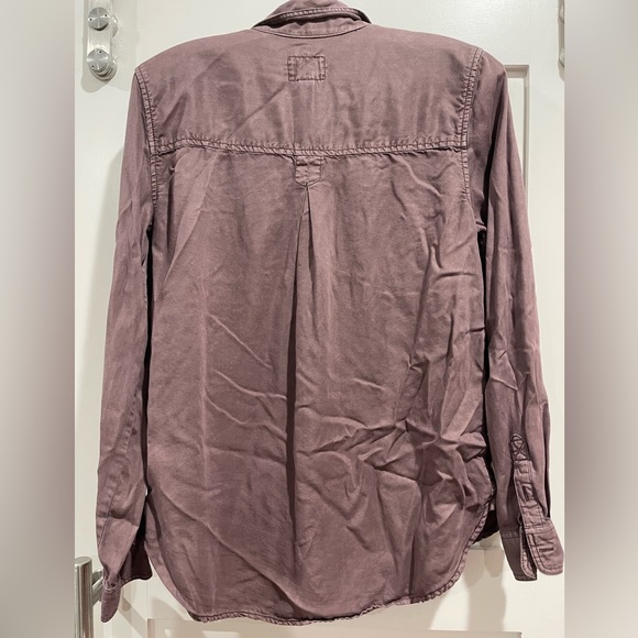 Maroon Flannel style solid button up - Picture 2 of 2